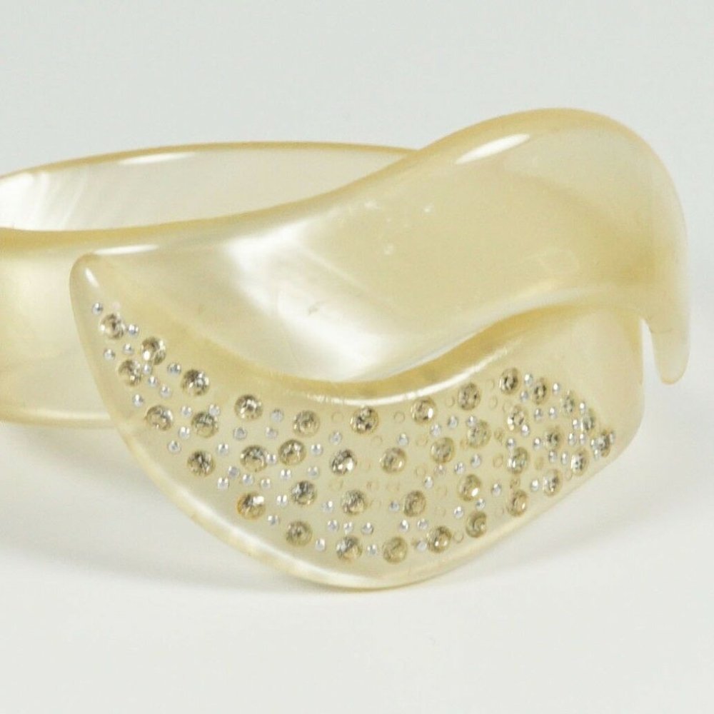 Rhinestone Bypass Crossover Moonglow Bracelet View 2